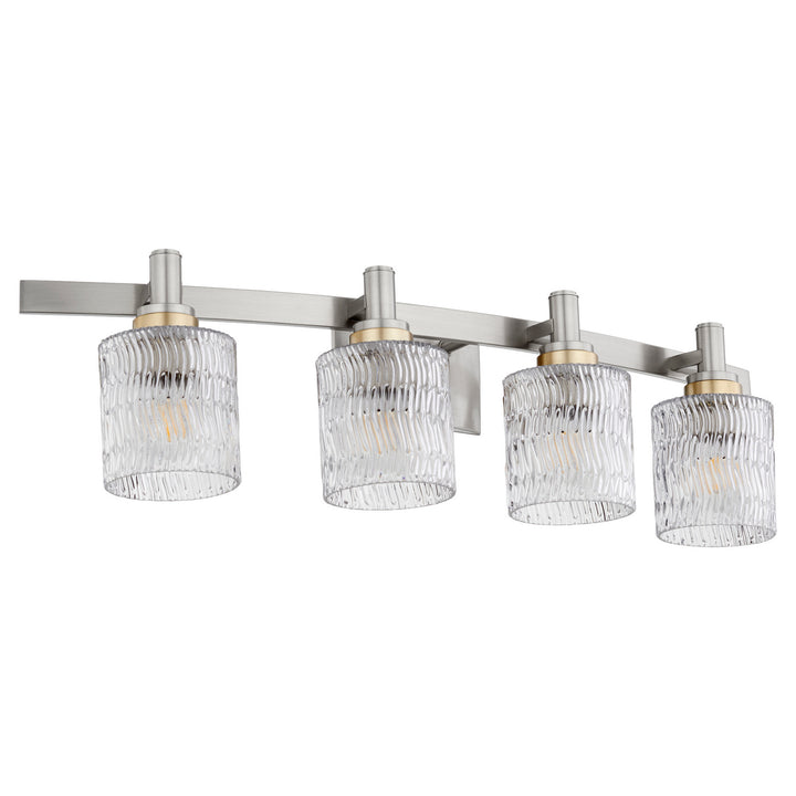 Quorum Stadium 5184-4-65 Bath Vanity Light 33 in. wide - Satin Nickel