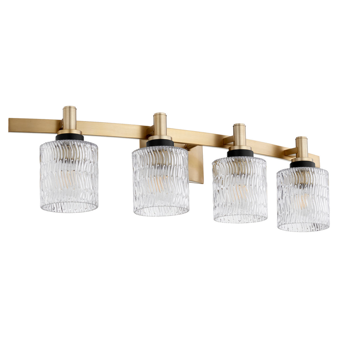 Quorum Stadium 5184-4-80 Bath Vanity Light 33 in. wide - Aged Brass