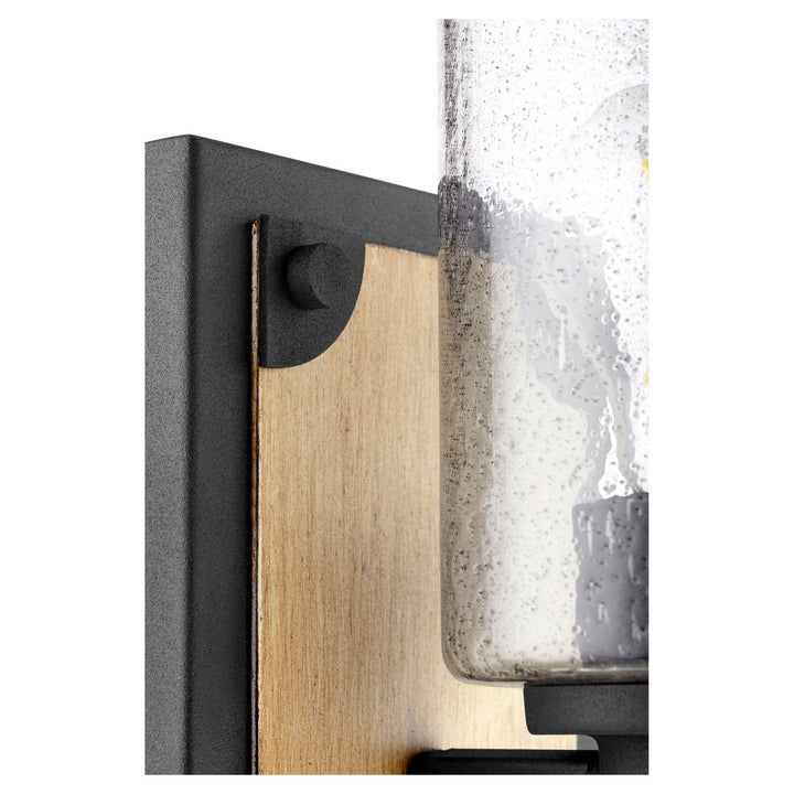 Quorum 5143 Corner Detail Brackets 5143-1-69 Wall Sconce Light - Textured Black W/ Driftwood Finish