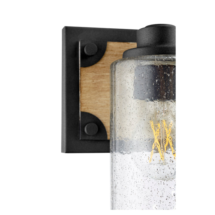 Quorum 5143 Corner Detail Brackets 5143-2-69 Bath Vanity Light 15 in. wide - Textured Black W/ Driftwood Finish