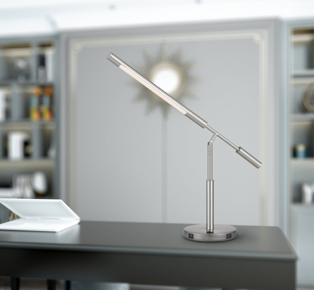 Cal Lighting BO-2967DK Auray Led Desk Lamp Lamp Pewter, Nickel, Silver