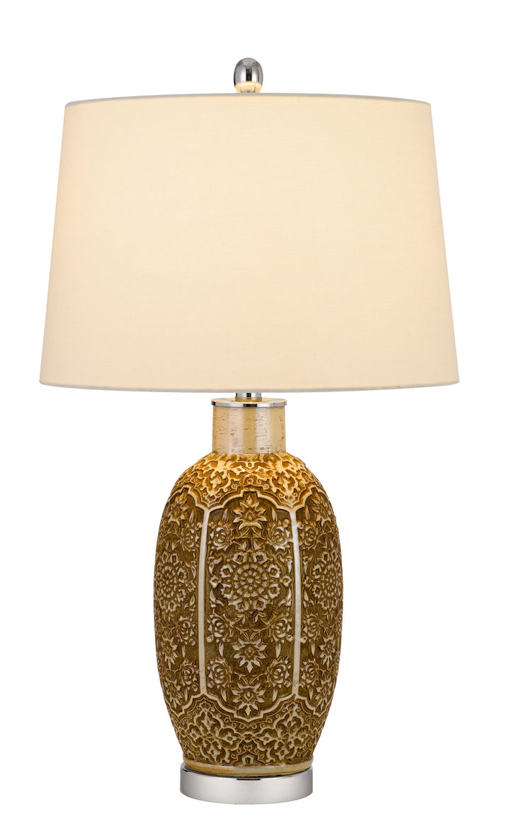 Cal Lighting BO-2974TB Olive One Light Table Lamp Lamp Pewter, Nickel, Silver