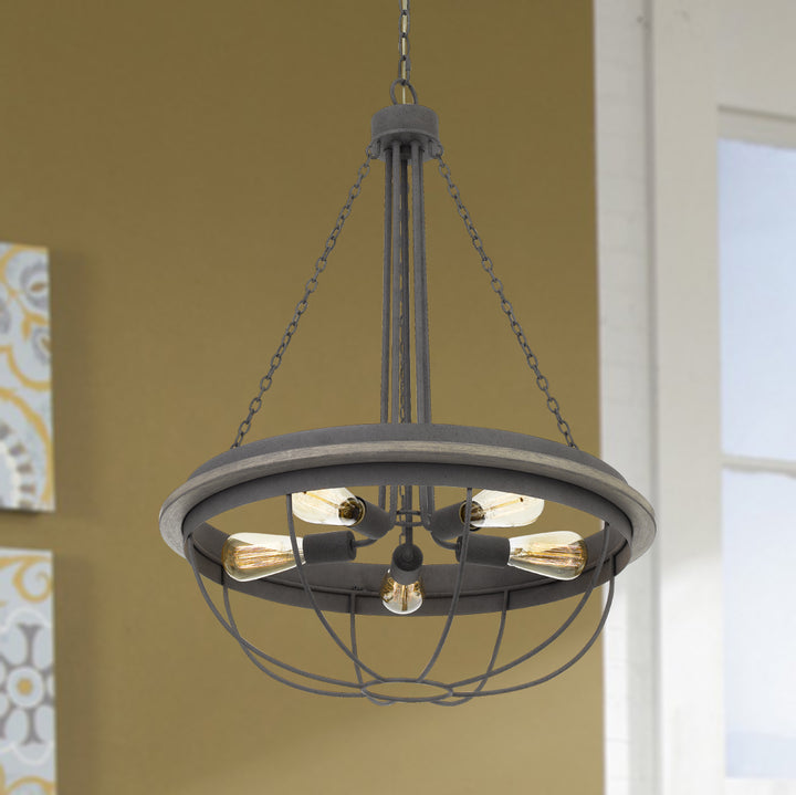 Cal Nixa FX-3748-5 Chandelier Light - Dove Grey