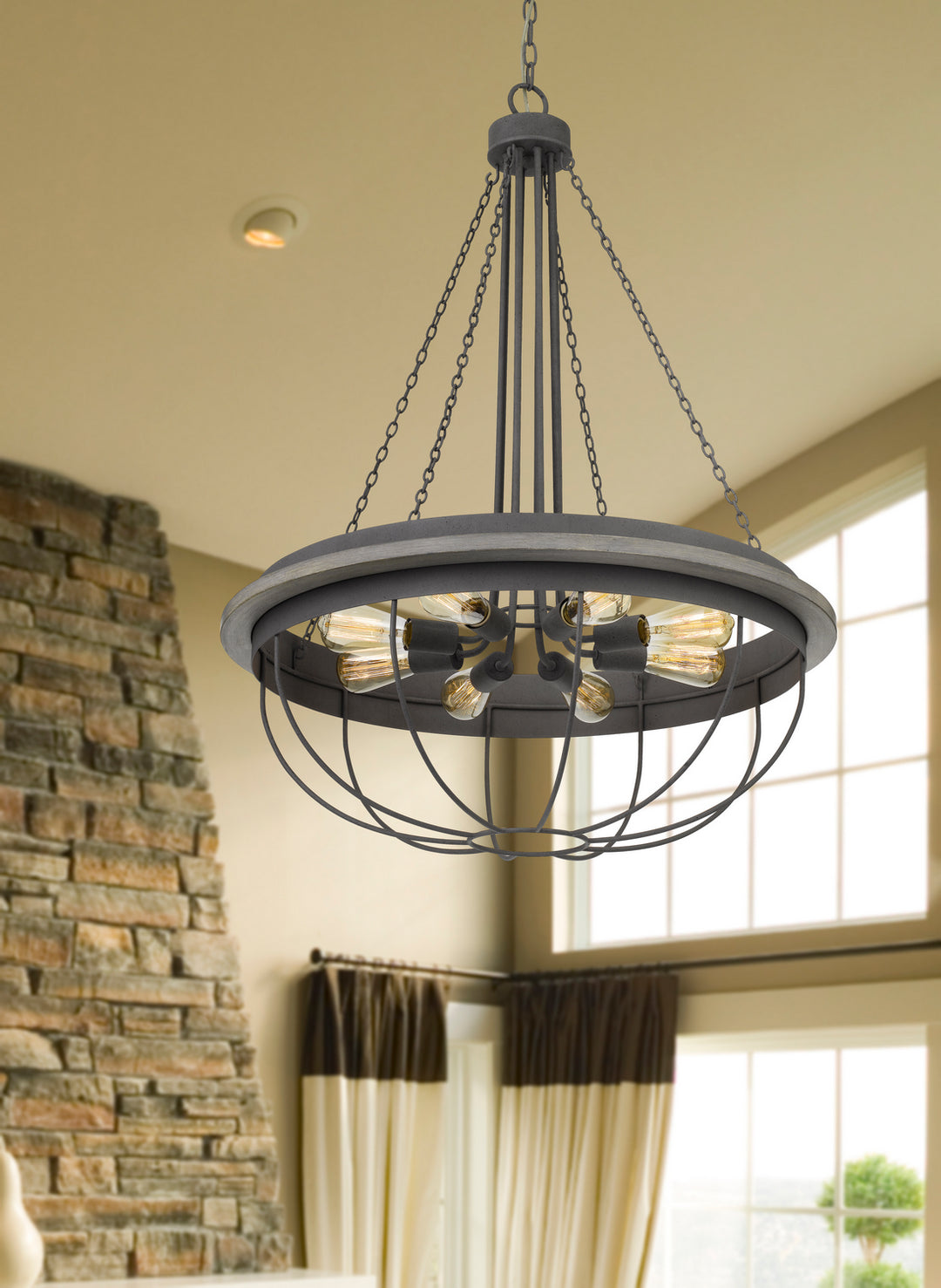 Cal Nixa FX-3748-8 Pendant Light - Dove Grey