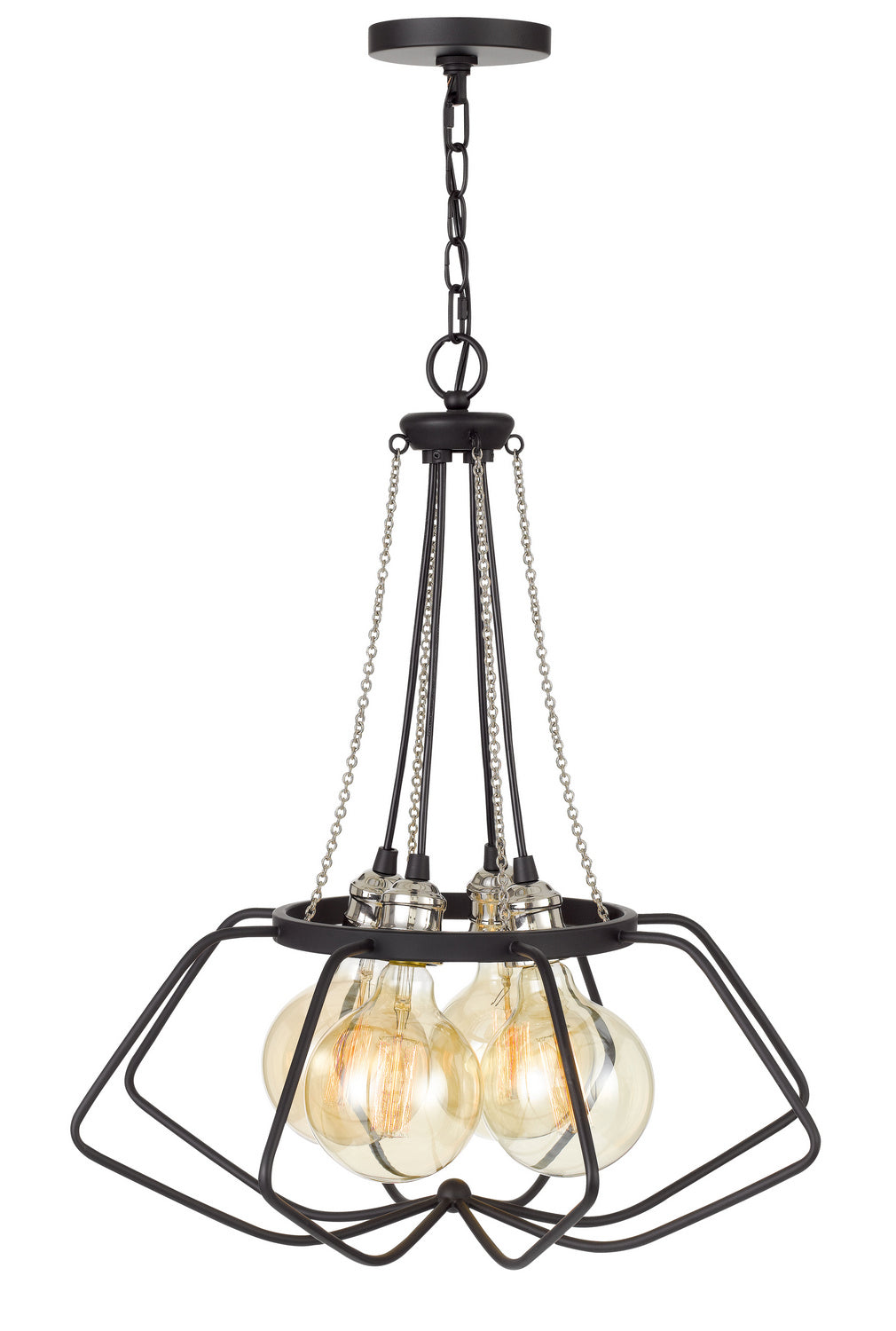 Cal Laude FX-3750-4 Chandelier Light - Black/Chrome