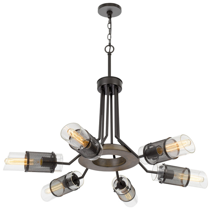 Cal Savona FX-3754-6 Chandelier Light - Wood/Black