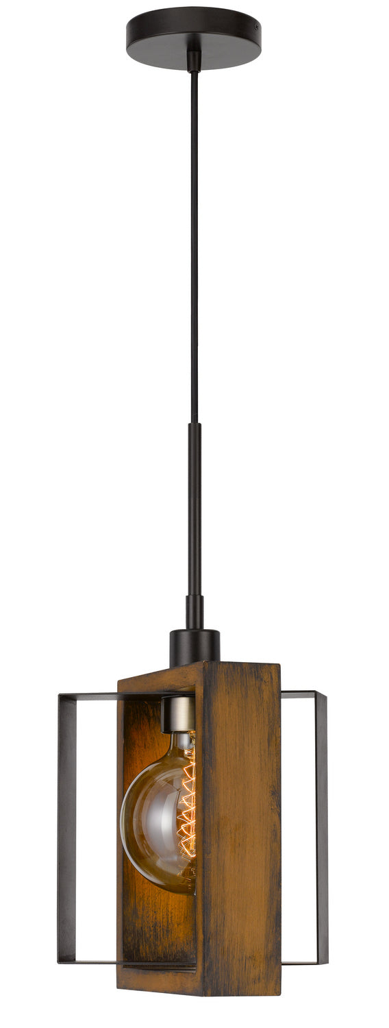 Cal Agrigento FX-3755-1 Pendant Light - Wood/Black