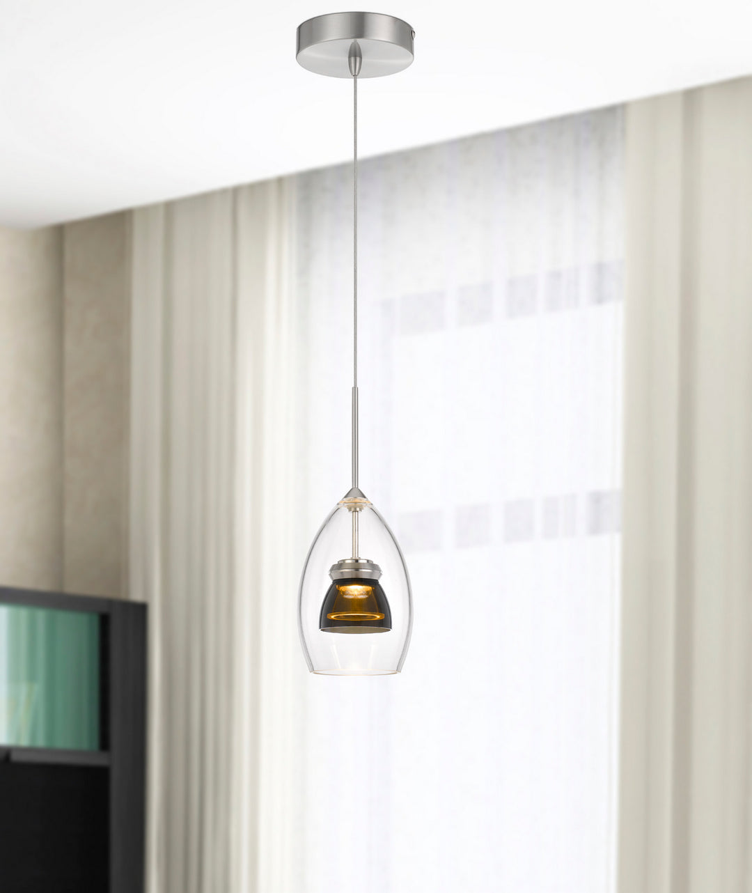 Cal Dimmable With Lutron Brand Dimmers: Dvcl-153P,  Scl UP-128-CL-SMOCL Pendant Light - Smoked