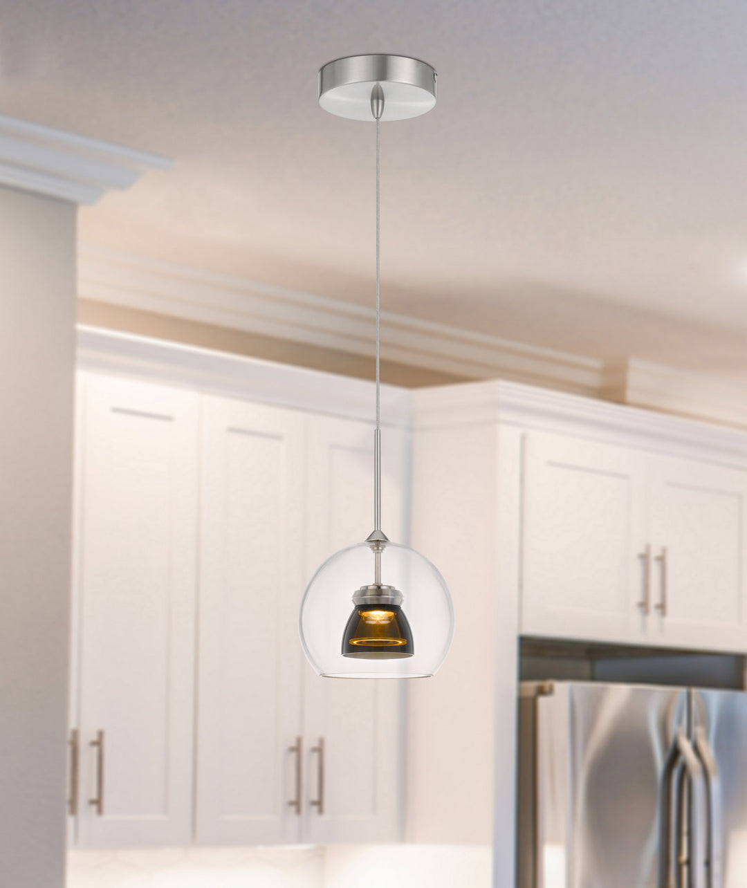 Cal Dimmable With Lutron Brand Dimmers: Dvcl-153P,  Scl UP-335-CL-SMOCL Pendant Light - Smoked