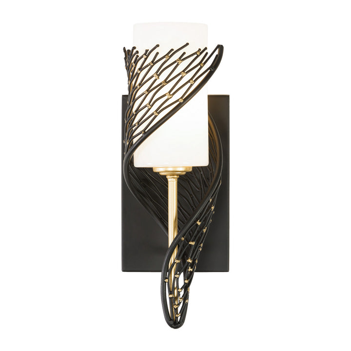 Varaluz Flow 240K01MBFG Wall Sconce Light - Matte Black/French Gold