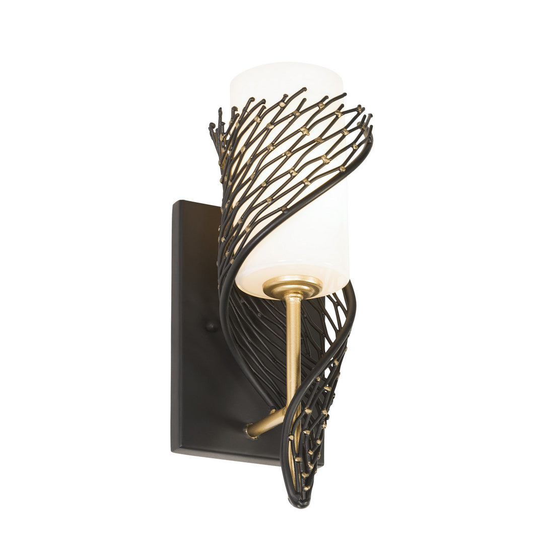 Varaluz Flow 240K01MBFG Wall Sconce Light - Matte Black/French Gold