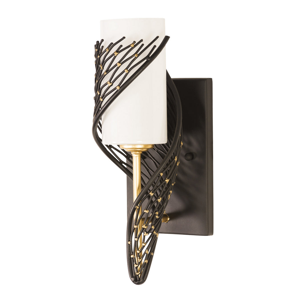 Varaluz Flow 240K01MBFG Wall Sconce Light - Matte Black/French Gold
