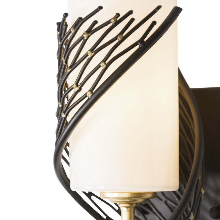 Varaluz Flow 240K01MBFG Wall Sconce Light - Matte Black/French Gold