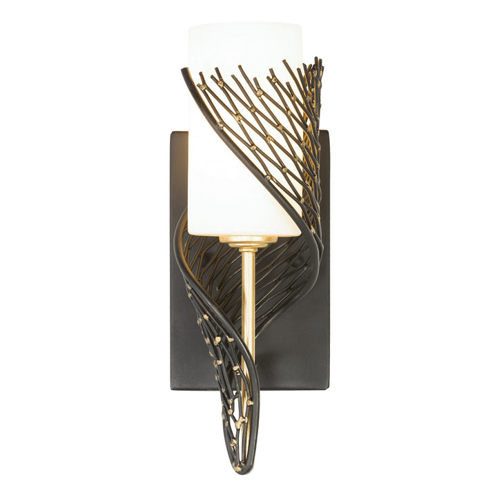 Varaluz Flow 240K01RMBFG Wall Sconce Light - Matte Black/French Gold