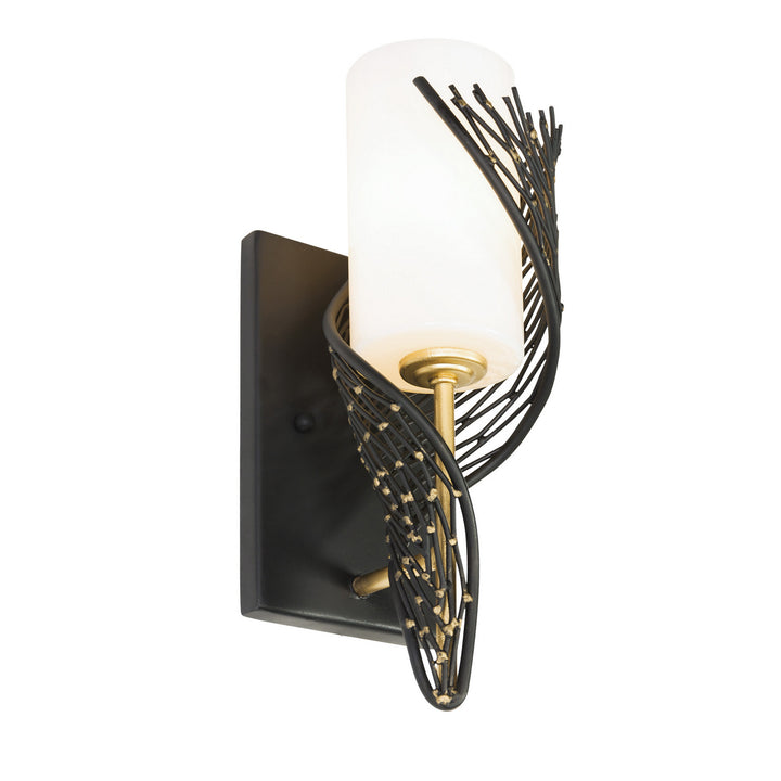 Varaluz Flow 240K01RMBFG Wall Sconce Light - Matte Black/French Gold