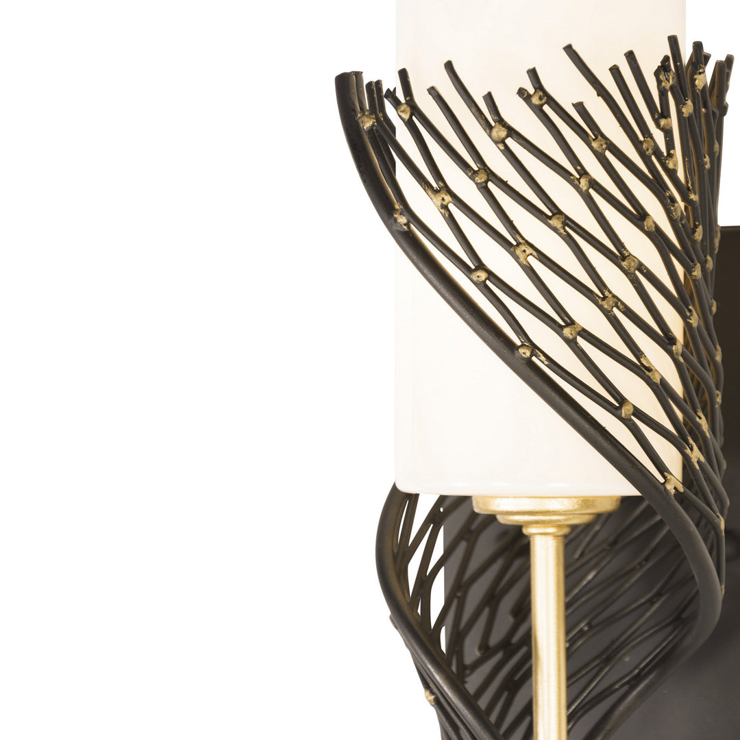 Varaluz Flow 240K01RMBFG Wall Sconce Light - Matte Black/French Gold