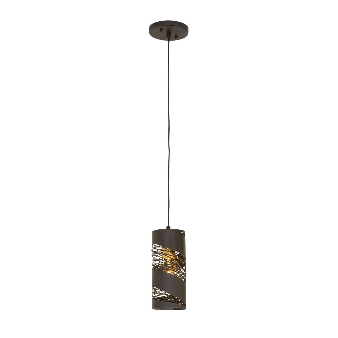 Varaluz Flow 240M01MBFG Pendant Light - Matte Black/French Gold