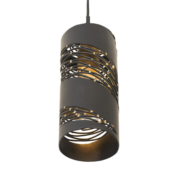 Varaluz Flow 240M01MBFG Pendant Light - Matte Black/French Gold