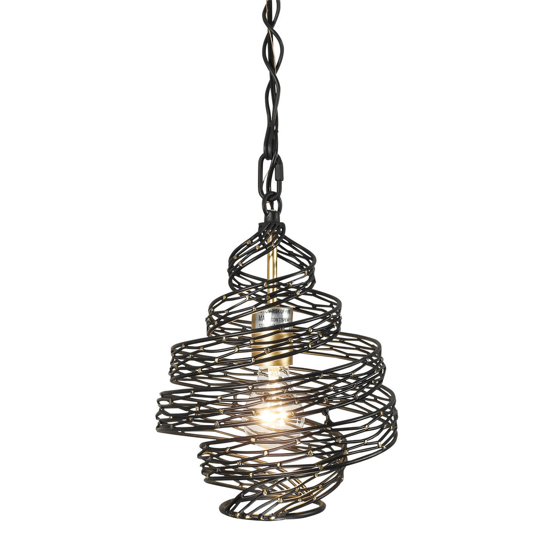 Varaluz Flow 240P01MBFG Pendant Light - Matte Black/French Gold