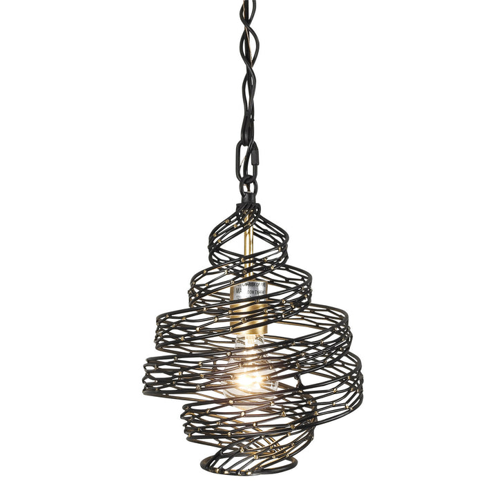 Varaluz Flow 240P01MBFG Pendant Light - Matte Black/French Gold