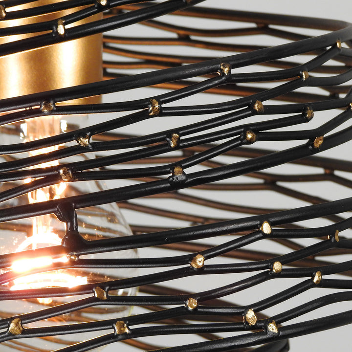 Varaluz Flow 240P01MBFG Pendant Light - Matte Black/French Gold