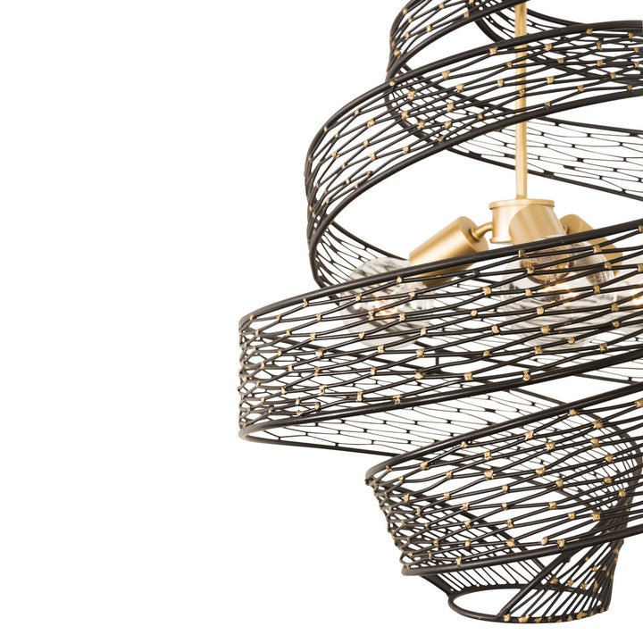 Varaluz Flow 240P03MBFG Pendant Light - Matte Black/French Gold