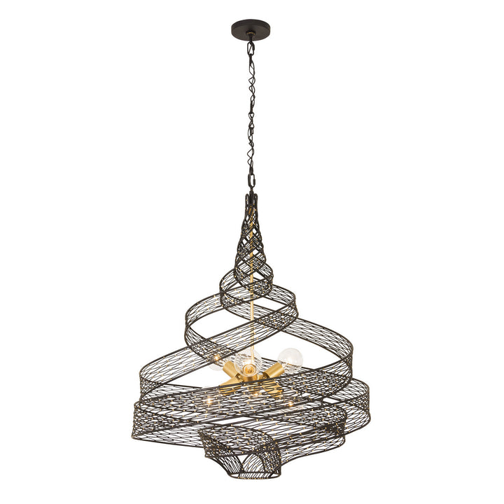 Varaluz Flow 240P06LMBFG Chandelier Light - Matte Black/French Gold