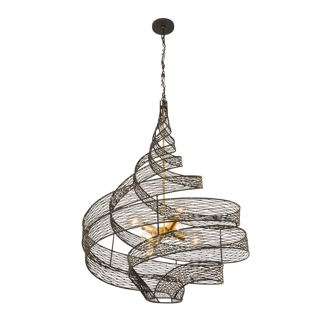 Varaluz Flow 240P06MBFG Pendant Light - Matte Black/French Gold