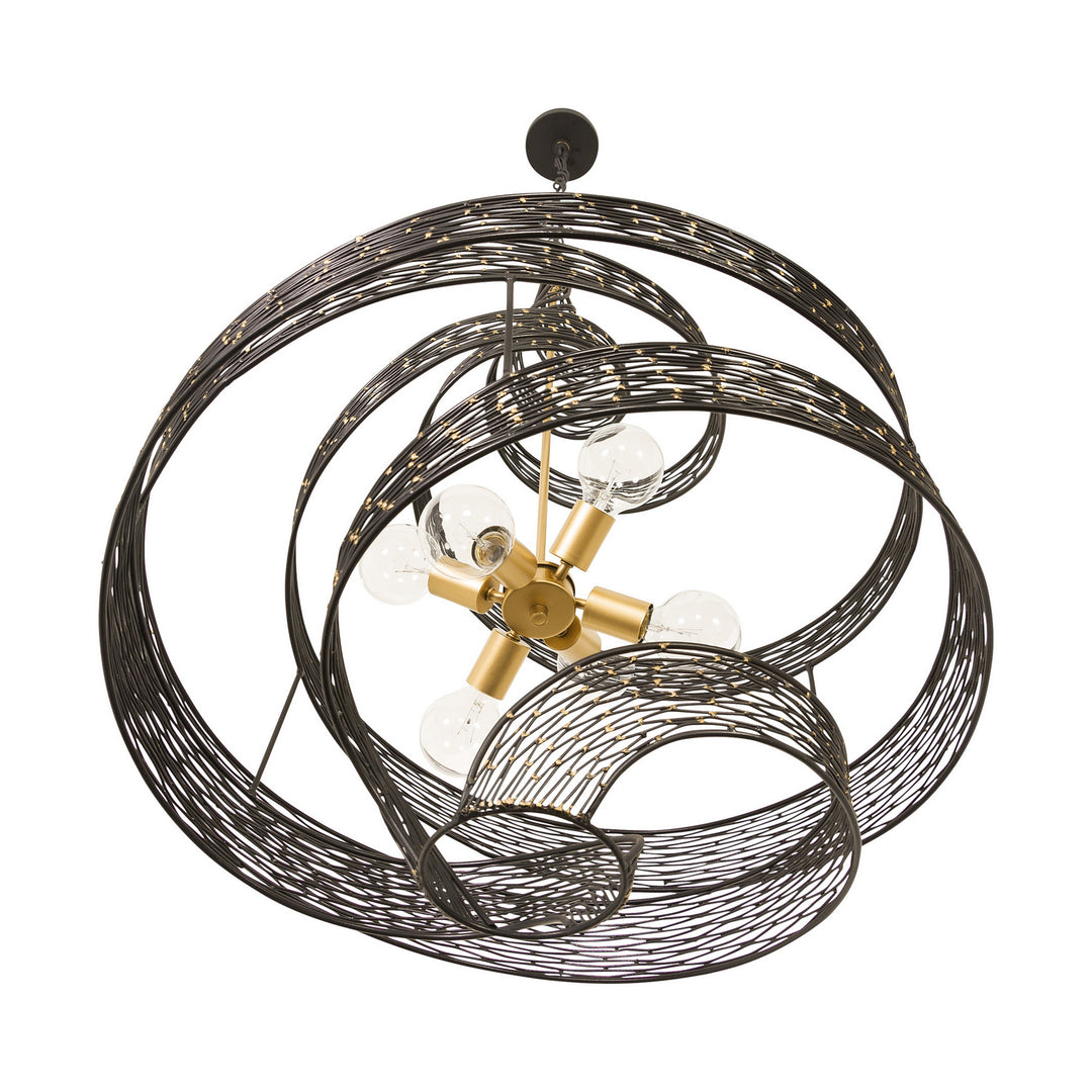Varaluz Flow 240P06MBFG Pendant Light - Matte Black/French Gold