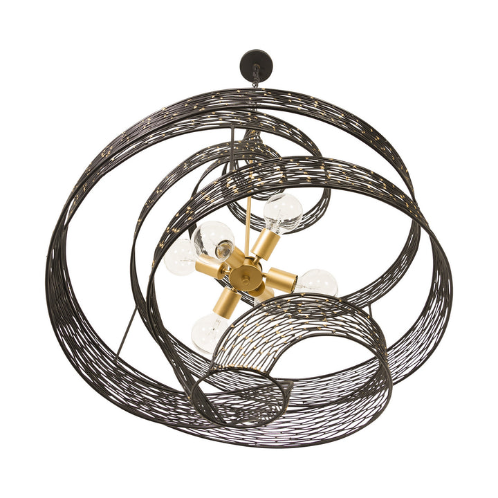 Varaluz Flow 240P06MBFG Pendant Light - Matte Black/French Gold