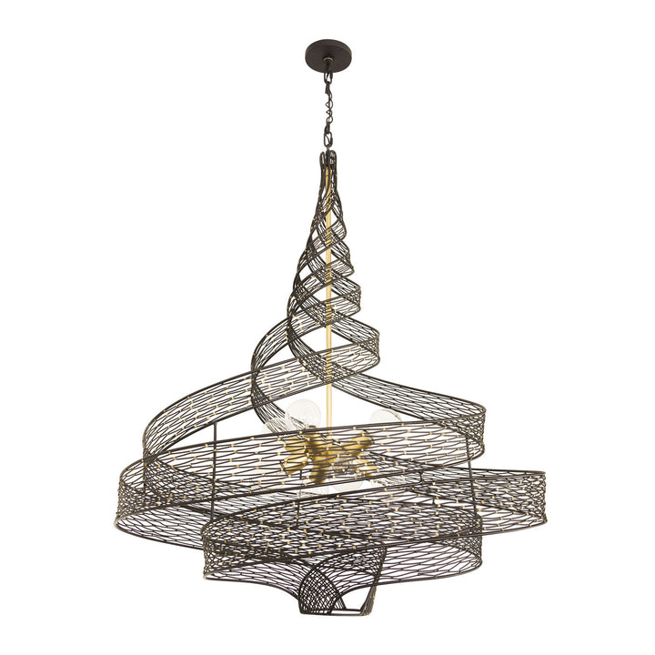 Varaluz Flow 240P08MBFG Pendant Light - Matte Black/French Gold