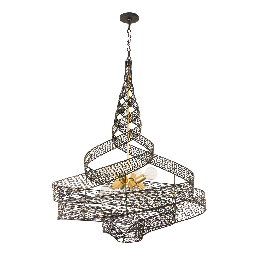 Varaluz Flow 240P08MBFG Pendant Light - Matte Black/French Gold