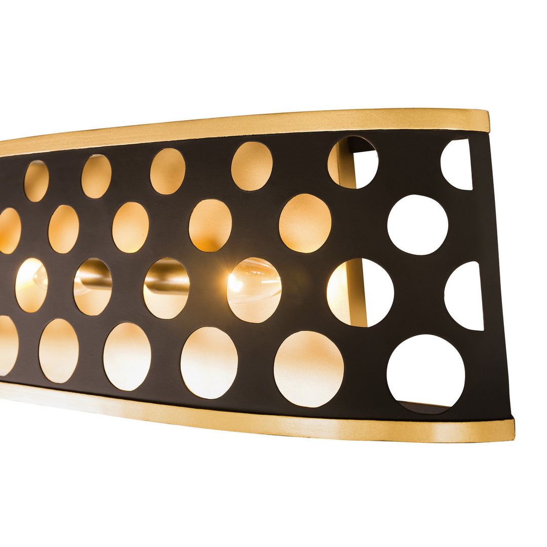 Varaluz Bailey 346B04MBFG Bath Vanity Light 34 in. wide - Matte Black/French Gold