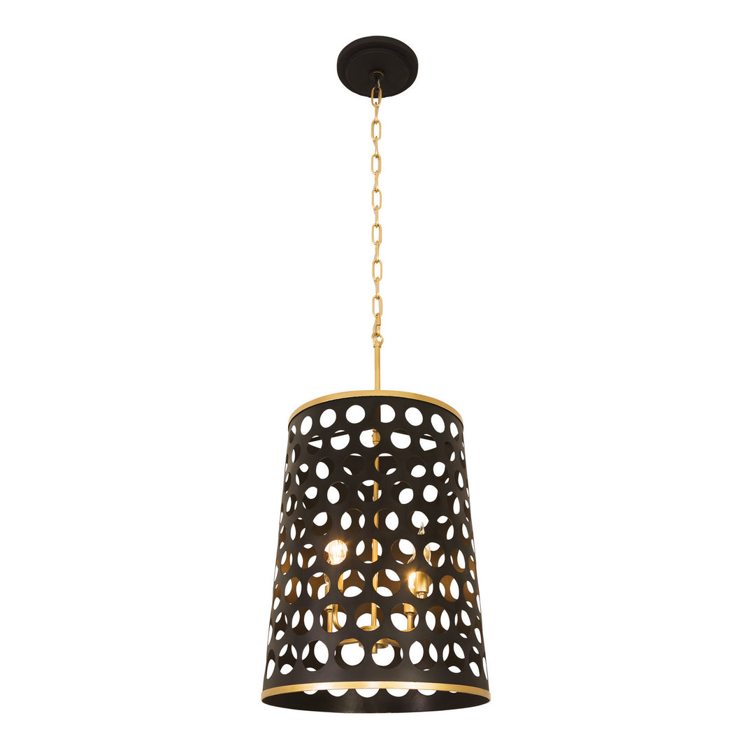 Varaluz Bailey 346F04MBFG Pendant Light - Matte Black/French Gold