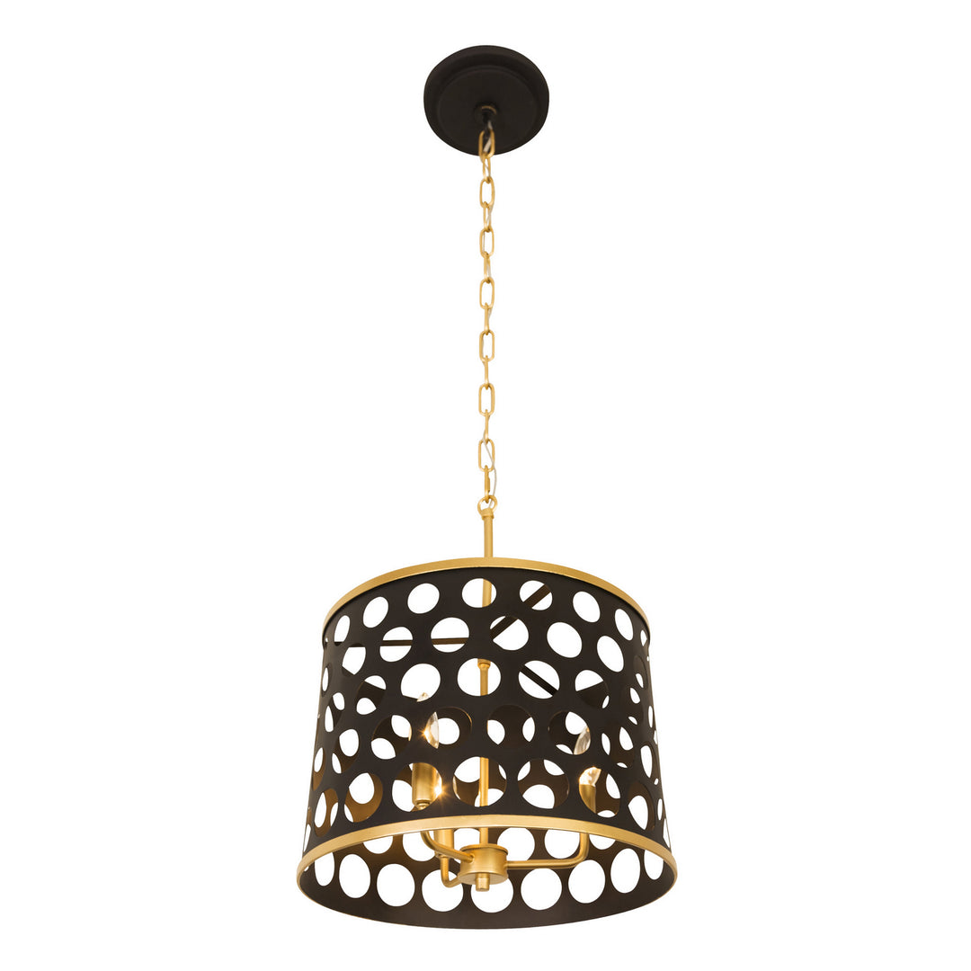 Varaluz Bailey 346P03MBFG Pendant Light - Matte Black/French Gold