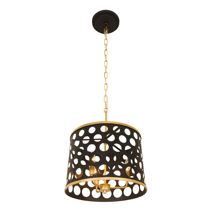 Varaluz Bailey 346P03MBFG Pendant Light - Matte Black/French Gold