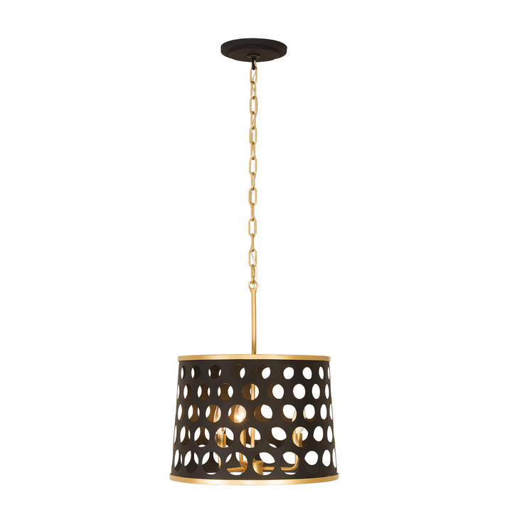 Varaluz Bailey 346P03MBFG Pendant Light - Matte Black/French Gold