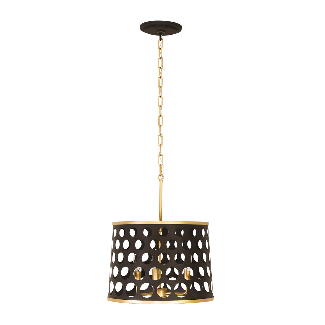 Varaluz Bailey 346P03MBFG Pendant Light - Matte Black/French Gold