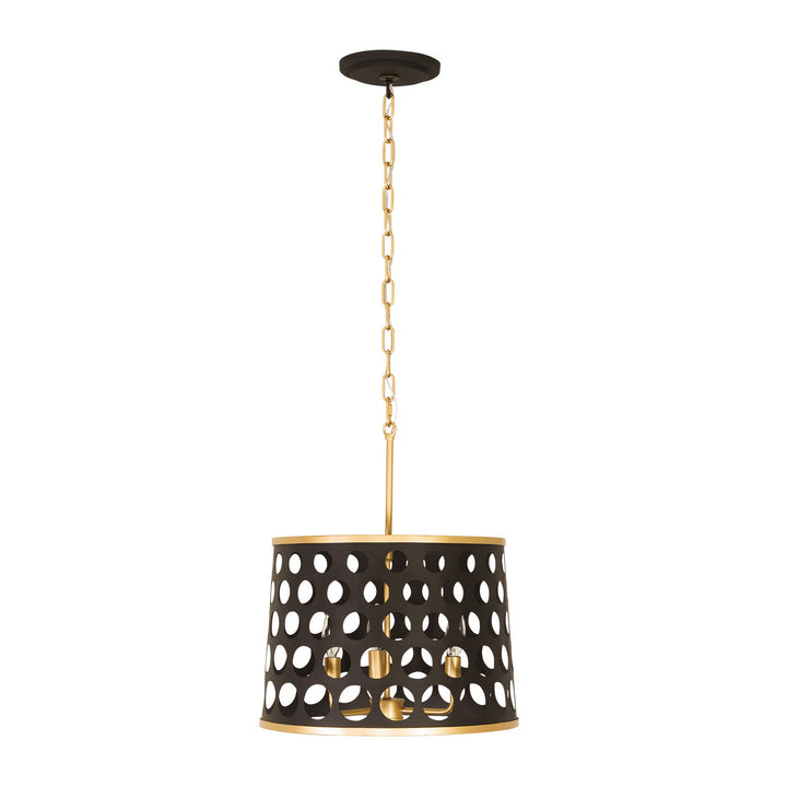 Varaluz Bailey 346P03MBFG Pendant Light - Matte Black/French Gold