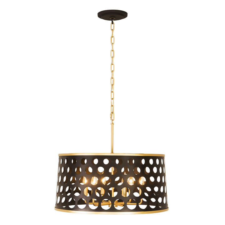 Varaluz Bailey 346P06MBFG Pendant Light - Matte Black/French Gold