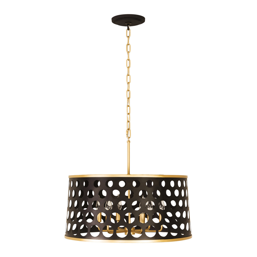 Varaluz Bailey 346P06MBFG Pendant Light - Matte Black/French Gold