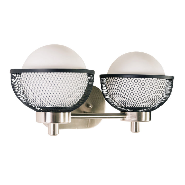 Varaluz Aris 347B02BNBL Bath Vanity Light 18 in. wide - Brushed Nickel/Black