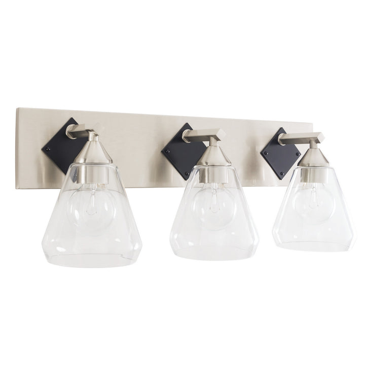 Varaluz Prestige 349B03BNMB Bath Vanity Light 25 in. wide - Brushed Nickel/Matte Black