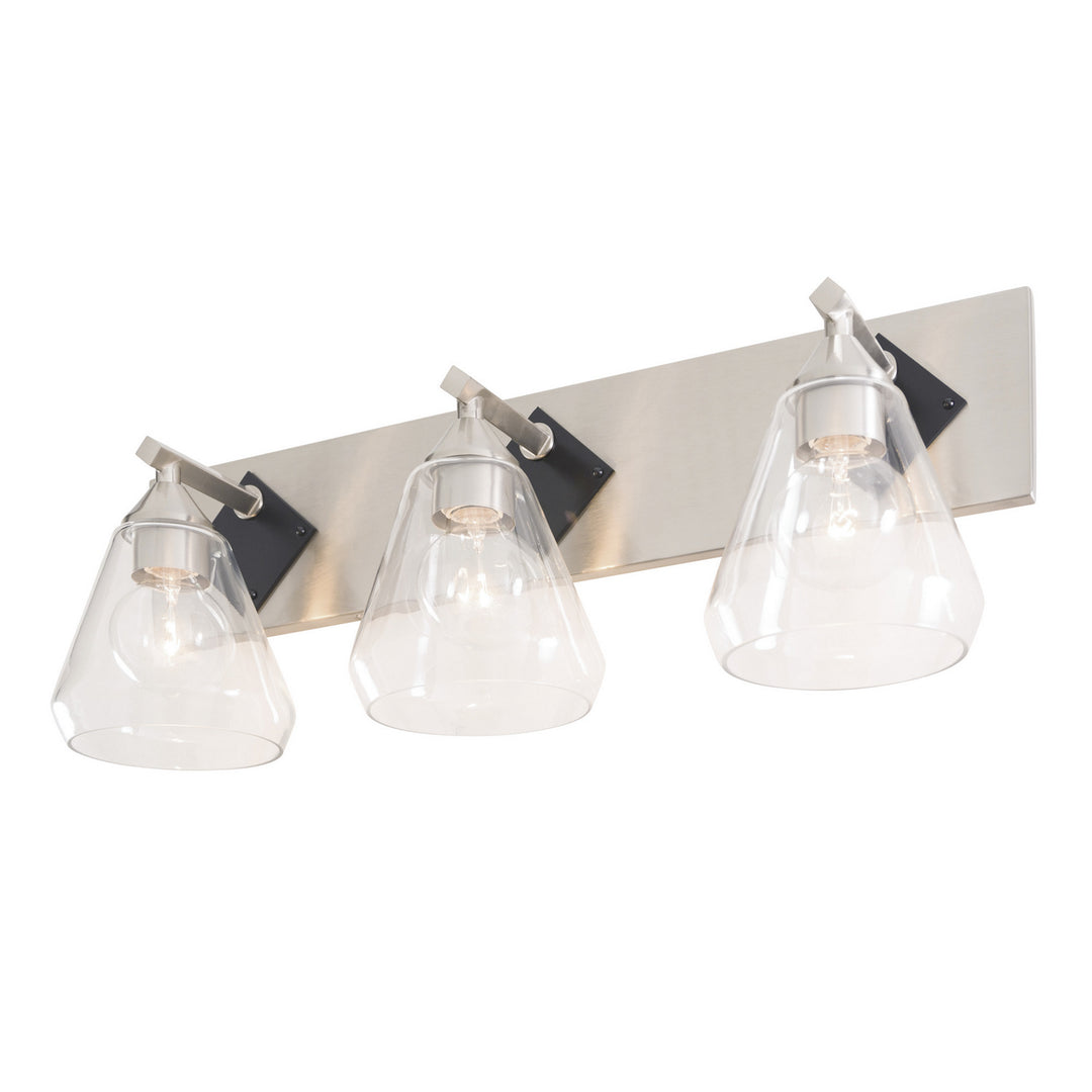 Varaluz Prestige 349B03BNMB Bath Vanity Light 25 in. wide - Brushed Nickel/Matte Black