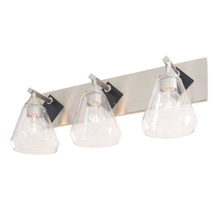 Varaluz Prestige 349B03BNMB Bath Vanity Light 25 in. wide - Brushed Nickel/Matte Black