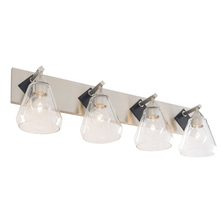 Varaluz Prestige 349B04BNMB Bath Vanity Light 34 in. wide - Brushed Nickel/Matte Black