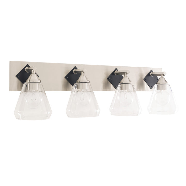 Varaluz Prestige 349B04BNMB Bath Vanity Light 34 in. wide - Brushed Nickel/Matte Black