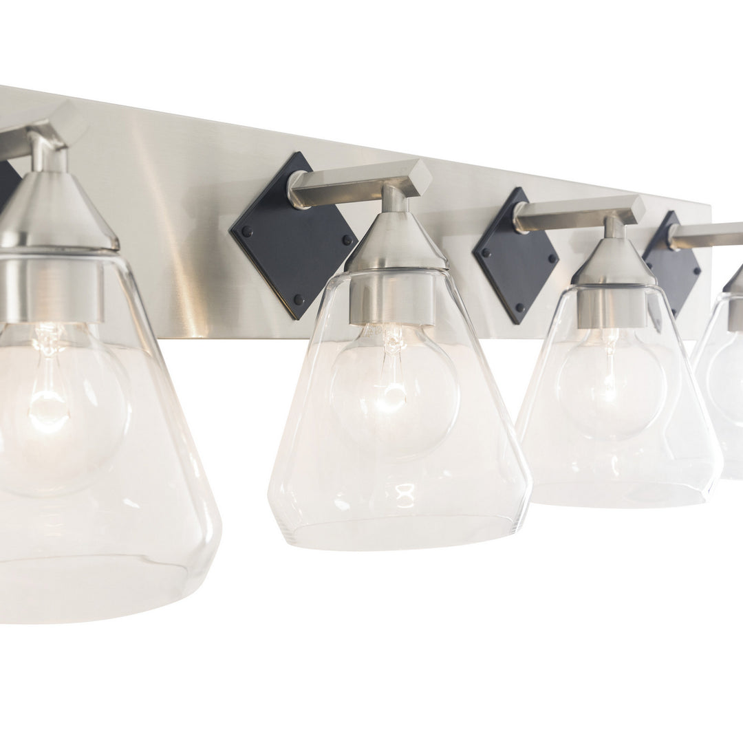 Varaluz Prestige 349B04BNMB Bath Vanity Light 34 in. wide - Brushed Nickel/Matte Black