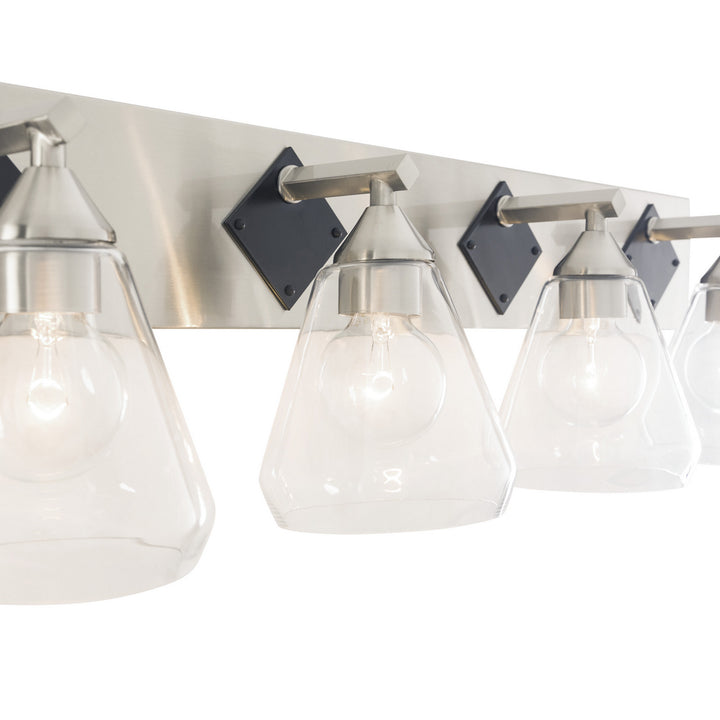Varaluz Prestige 349B04BNMB Bath Vanity Light 34 in. wide - Brushed Nickel/Matte Black