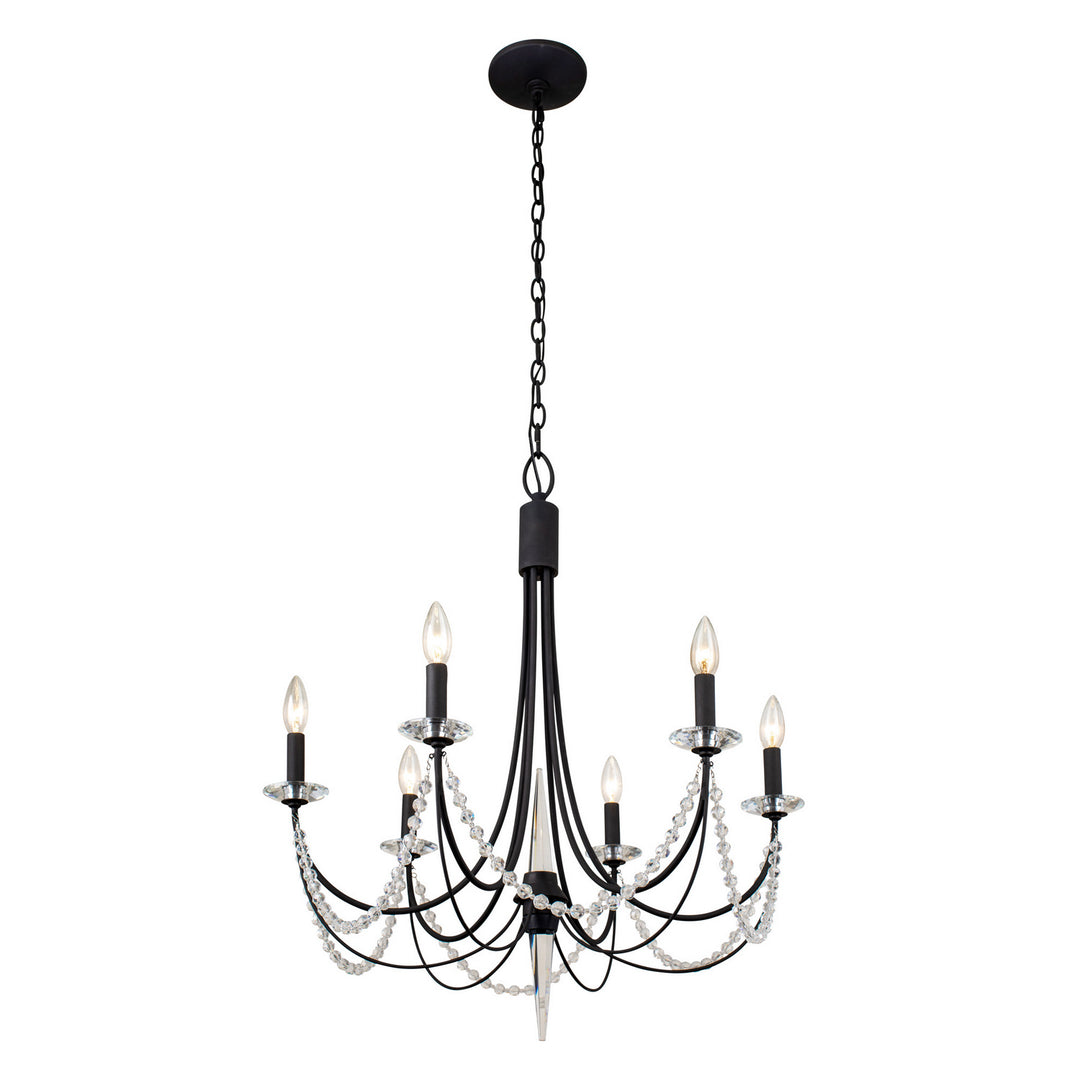 Varaluz Brentwood 350C06CB Chandelier Light - Carbon Black